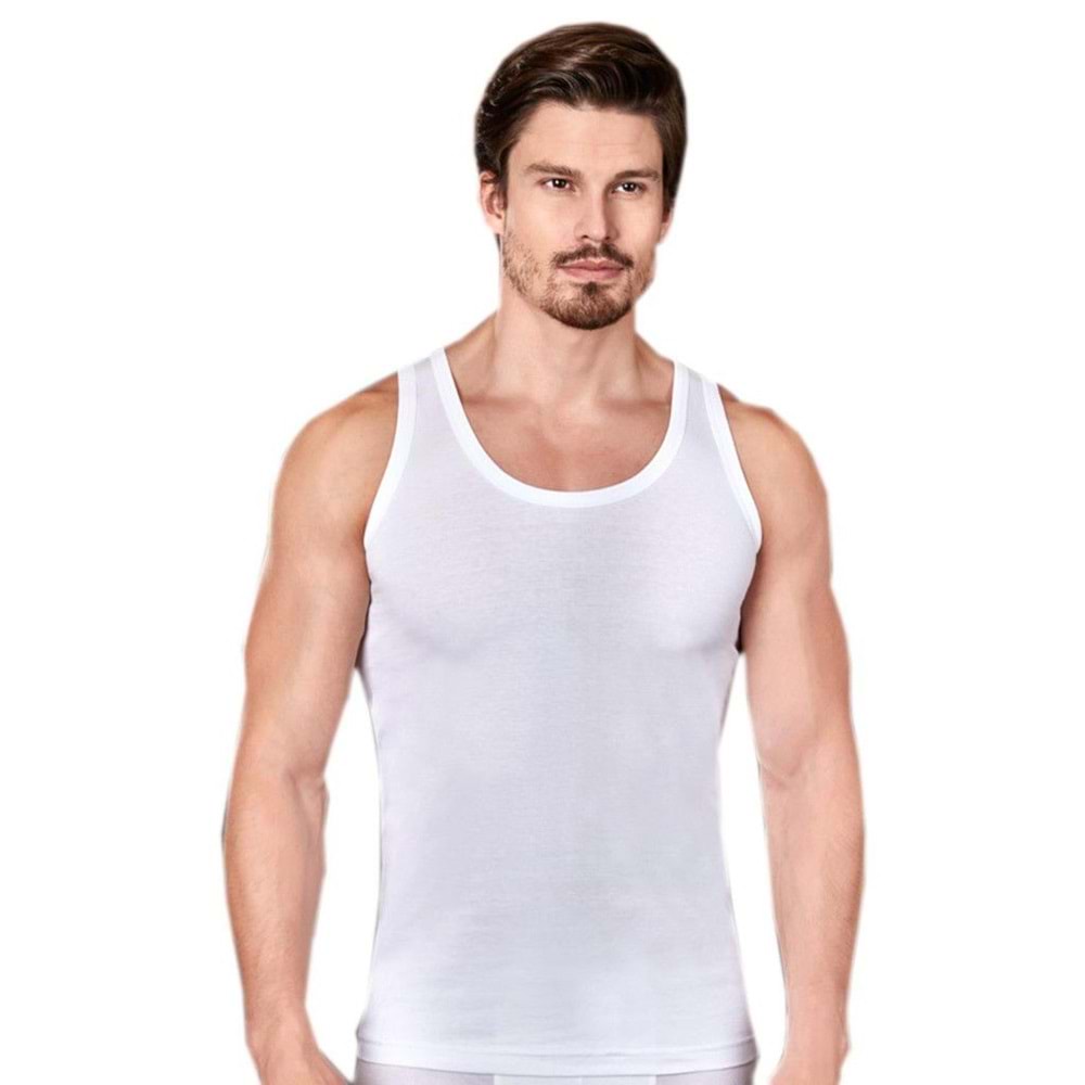Berrak 1035 Erkek Modal Yazlık İnce Atlet - Beyaz - S-48