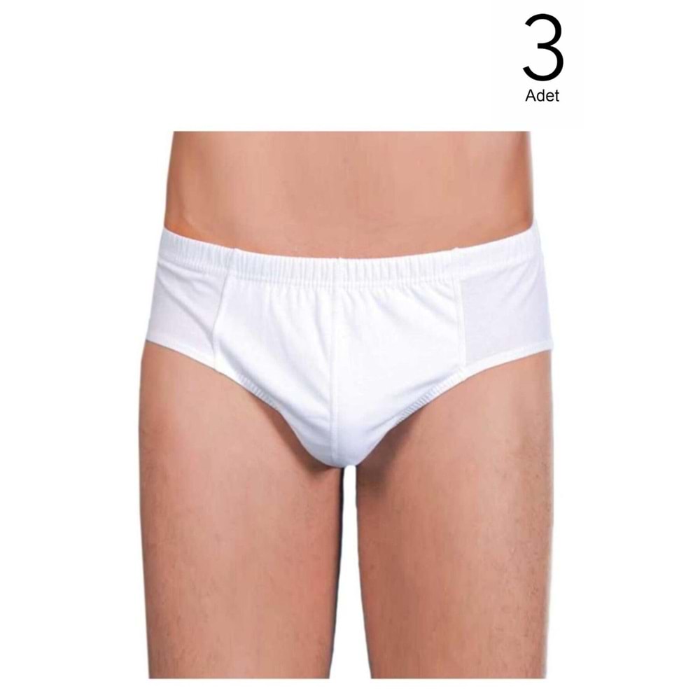 Berrak Erkek Slip Külot Pamuklu 1050 3 Lü Paket - Berrak - Boxer,Slip,Külot - Beyaz - 60-XXL