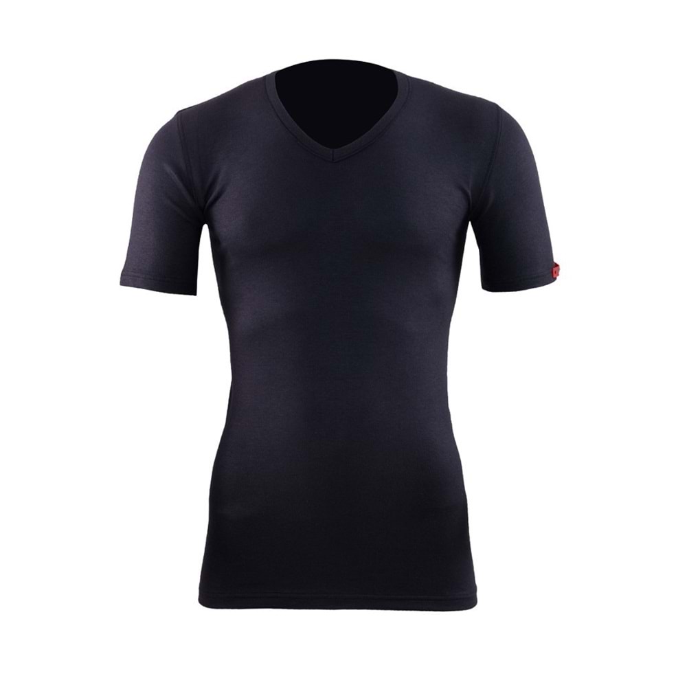 Blackspade 1263 Unisex Bay-Bayan V Yaka Termal Fanila - Blackspade - Kısa Kollu V Yaka Termal - Siyah - S