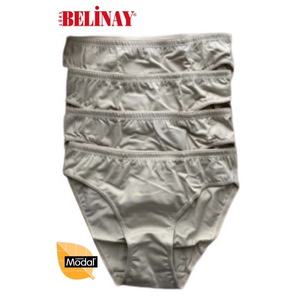 Belinay 4 Lü Paket Modal Bayan Slip Külot 068 - Ten - M