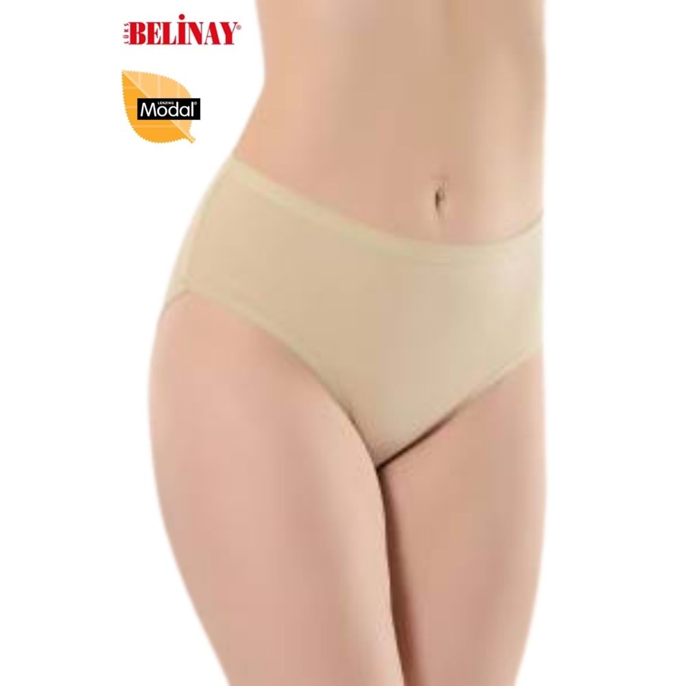 Belinay Modal Yüksek Bel Bayan Koton Külot 069 - Ten - L