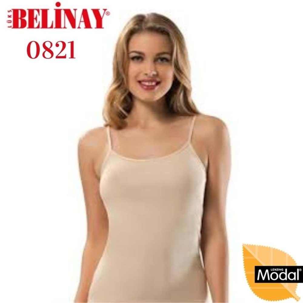 Belinay İp Asklılı Modal Yumuşak Bayan Atlet 0821 - Belinay - Ten - XL