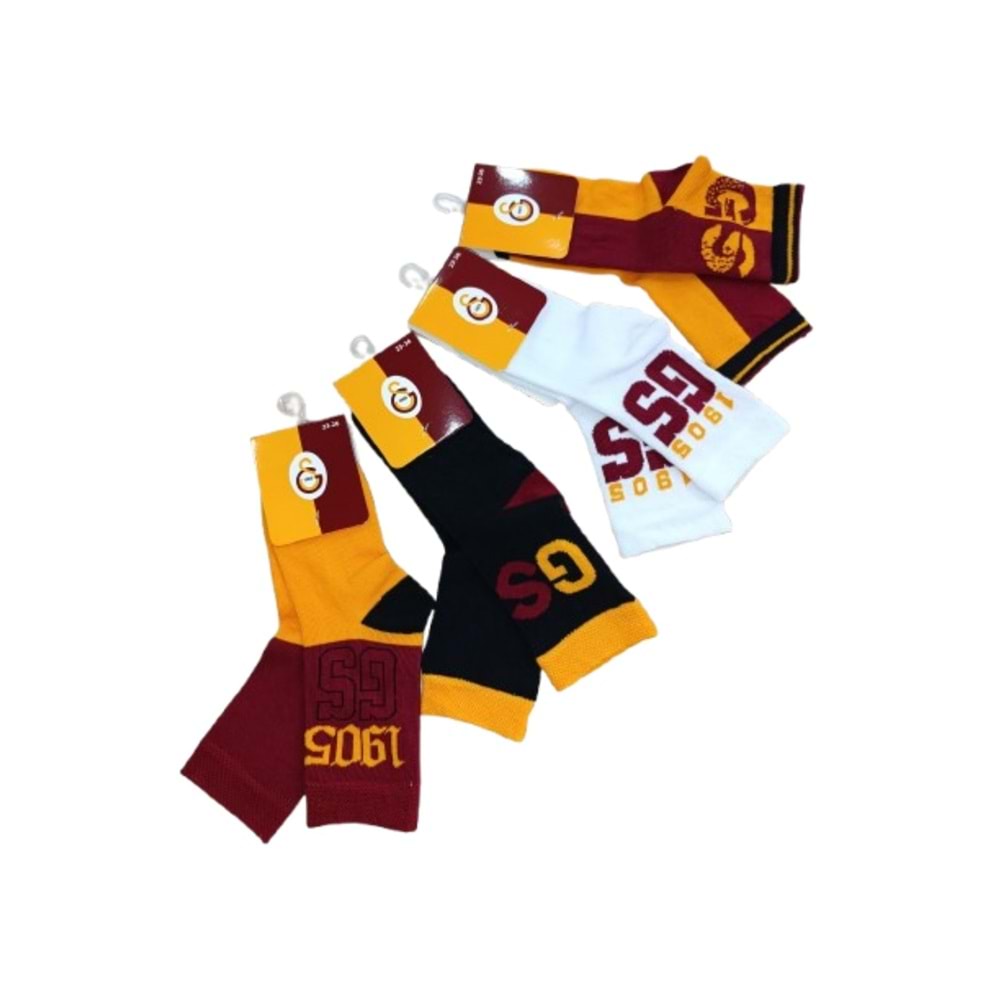 Çimpa Çocuk Taraftar GS Pamuk Çorap 4 Çift - Karışık Renk - 35-38