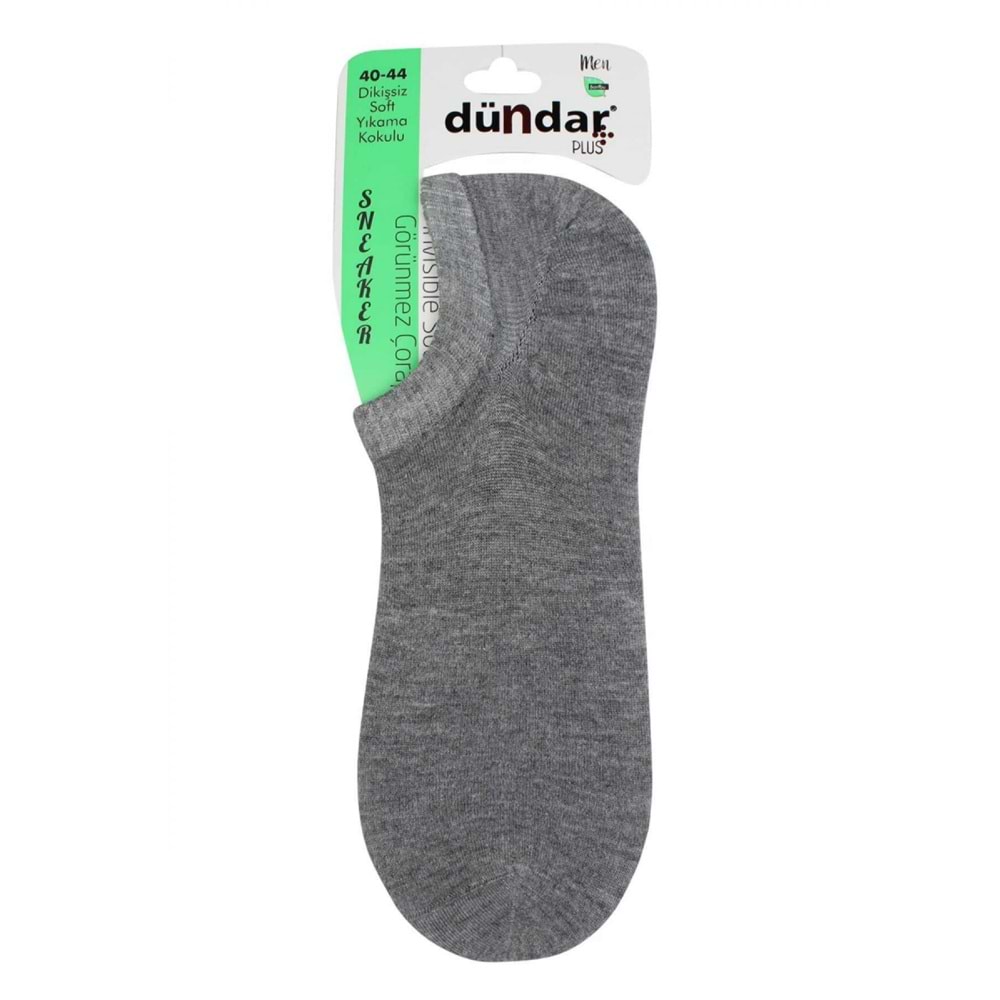 6 Adet Dündar Erkek Sneaker Bambu Görünmez Dikişsiz Çorap - Dündar - Sneaker Çorap - Gri - 40-44