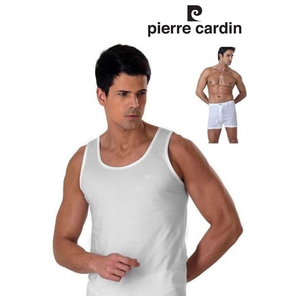 Pierre Cardin Erkek Pamuklu Atlet Boxer Takım 130 - Beyaz - S
