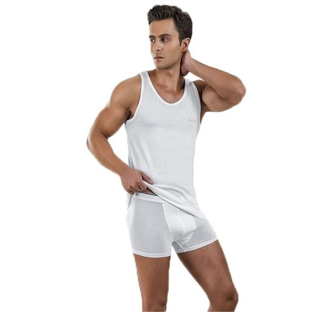Pierre Cardin Strech Modal Atlet Boxer Çeyiz Takım 140 - Beyaz - M