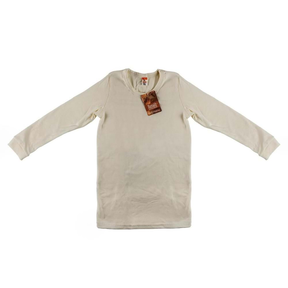 Namaldı 371 Çocuk Uniseks Gerçek Termal Uzun Kol Atlet - Namaldı - Termal O Yaka Uzun Kol - Ekru - 6 8 YAŞ