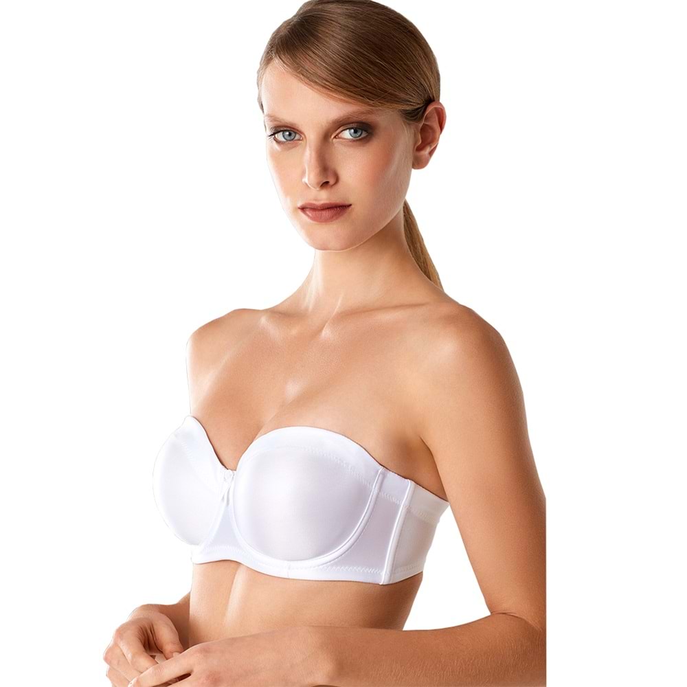 Pierre Cardin 7031 Straplez Balenli Toparlayıcı Sütyen - Pierre Cardin - Sütyen - Ten - 90 D