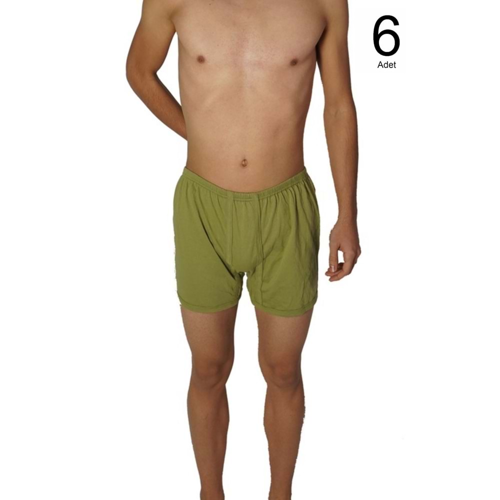 6 Adet Seher 0006 Pamuk Asker Erkek Yeni Haki Paçalı Külot - Yeni Haki - XXL