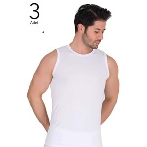 Berrak Erkek Atlet Sıfır Yaka Sıfır Kol Elestan Fanila 1026 3 Lü Paket - Berrak - Atlet,Fanila - Beyaz - S