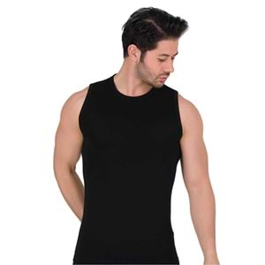 Berrak Erkek Atlet Sıfır Yaka Sıfır Kol Elestan Fanila 1026 3 Lü Paket - Berrak - Atlet,Fanila - Siyah - S