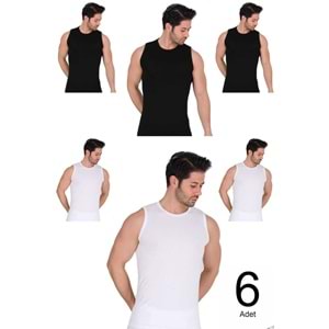 Berrak Erkek Atlet Sıfır Yaka Sıfır Kol Elestan Fanila 1026 6 Lı Paket - Berrak - Atlet,Fanila - Karışık - S