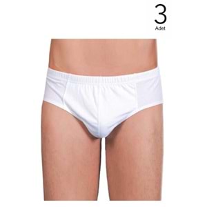 Berrak Erkek Slip Külot Pamuklu 1050 3 Lü Paket - Berrak - Boxer,Slip,Külot - Beyaz - 64-3XL