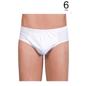 Berrak Erkek Slip Külot Pamuklu 1050 6 Lı Paket - Berrak - Boxer,Slip,Külot - Beyaz - 48-S