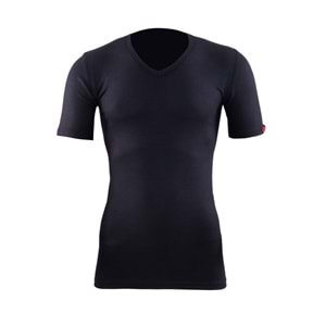 Blackspade 1263 Unisex Bay-Bayan V Yaka Termal Fanila - Blackspade - Kısa Kollu V Yaka Termal - Siyah - S