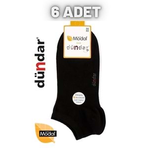 6'Lı Dündar Modal Dikişsiz Koku Yapmayan Unisex Patik Çorap - Siyah - 36-40