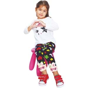Daymod 607-15 Çocuk Aksesuarlı İçi Tüylü Kışlık Peluş Tayt - Tek Renk - 3 4 YAŞ