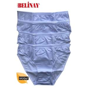 Belinay 4 Lü Paket Modal Bayan Slip Külot 068 - Beyaz - S