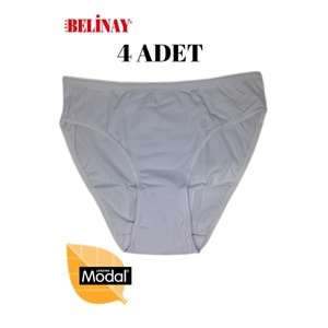 Belinay 4 Lü Paket Modal Bayan Slip Külot 068 - Beyaz - S
