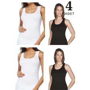 4 Adet Belinay Kalın Asklılı Modal Yumuşak Bayan Atlet 0953 - Belinay - Atlet - Karışık - XXL