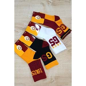 Çimpa Çocuk Taraftar GS Pamuk Çorap 4 Çift - Karışık Renk - 35-38