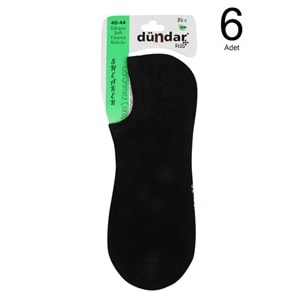 6 Adet Dündar Erkek Sneaker Bambu Görünmez Dikişsiz Çorap - Dündar - Sneaker Çorap - Siyah - 40-44