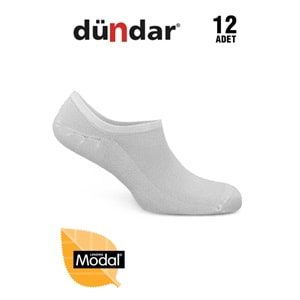 12 Adet Dündar Kadın Sneaker Çorap Modal Görünmez Çorap - Beyaz - 36-40
