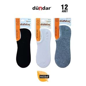 12 Adet Dündar Kadın Sneaker Çorap Modal Görünmez Çorap - Koyu Renk Karışık - 36-40