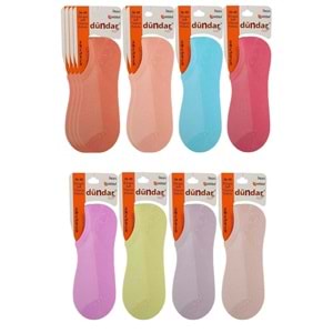 12 Adet Dündar Kadın Sneaker Çorap Modal Görünmez Çorap - Pastel Renk Karışık - 36-40