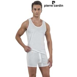 Pierre Cardin Erkek Pamuklu Atlet Boxer Takım 130 - Beyaz - S