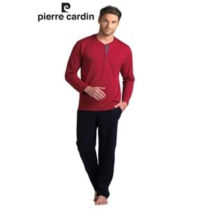 Pierre Cardin Erkek Uzun Kollu Pamuklu Pijama Takımı 5454 - Bordo - M