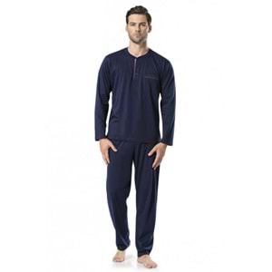 Pierre Cardin Erkek Uzun Kollu Pamuklu Pijama Takımı 5454 - Lacivert - S