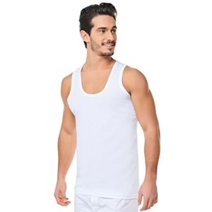 6 Adet Seher Yıldız 0001ı %100 Pamuk Beyaz Ekonomik Erkek Atlet - Beyaz - XXXL