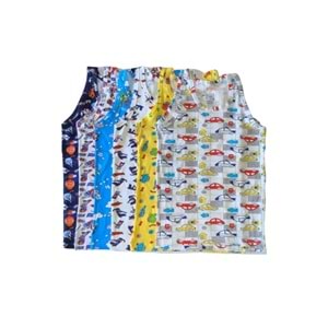 Tutku 0256 Erkek Çocuk Elastan Empirme Atlet 6 Adet - Tutku - Boxer - Karışık Desen - 10 11 YAŞ