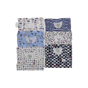Tutku 0256 Erkek Çocuk Elastan Empirme Atlet 6 Adet - Tutku - Boxer - Karışık Desen - 8 9 YAŞ