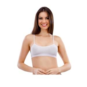 Tutku 0847 Kız Çocuk Pedli Alıştırma Sütyeni - Tutku - Atlet - Beyaz - M