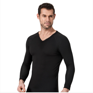 Namaldi 174 Unisex Bay-Bayan Termal İçlik V Yaka Uzun Kol Fanila - Siyah - XXL
