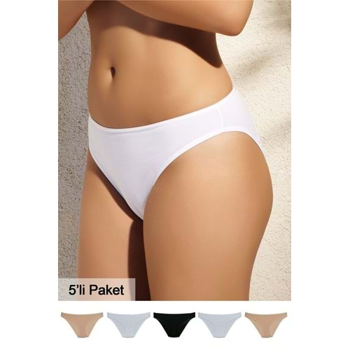 Pierre Cardin 2055 Kadın Basic Brief 5li Asorti Paket Külot