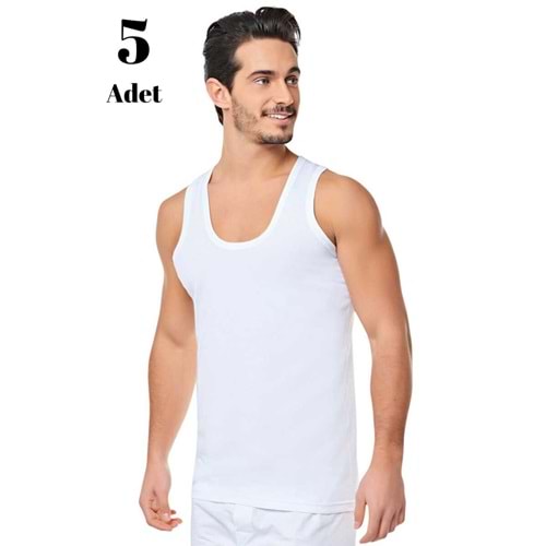 5 Adet Seher Yıldız 0001ı %100 Pamuk Beyaz Ekonomik Erkek Atlet