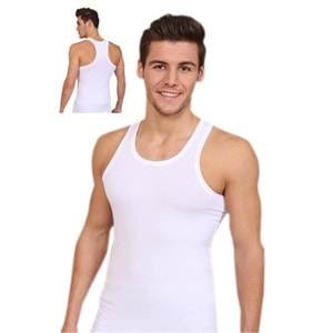 Berrak Erkek Atlet Likralı Sporcu Pamuklu Elastan Atlet 1029 3 Lü Paket - Berrak - Atlet,Fanila - Beyaz - M