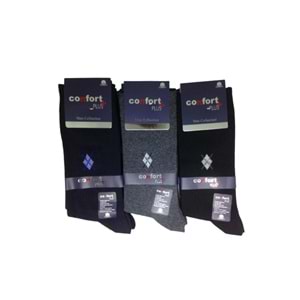 12 Adet Confort Karışık Renk Ekonomik Koton Erkek Pamuklu Çorap