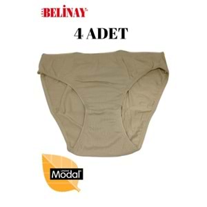 Belinay 4 Lü Paket Modal Bayan Slip Külot 068 - Ten - M