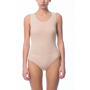 3 Adet Belinay Kalın Asklılı Çıtçıtlı Body Modal Yumuşak Bayan Atlet 0844 - Ten - L