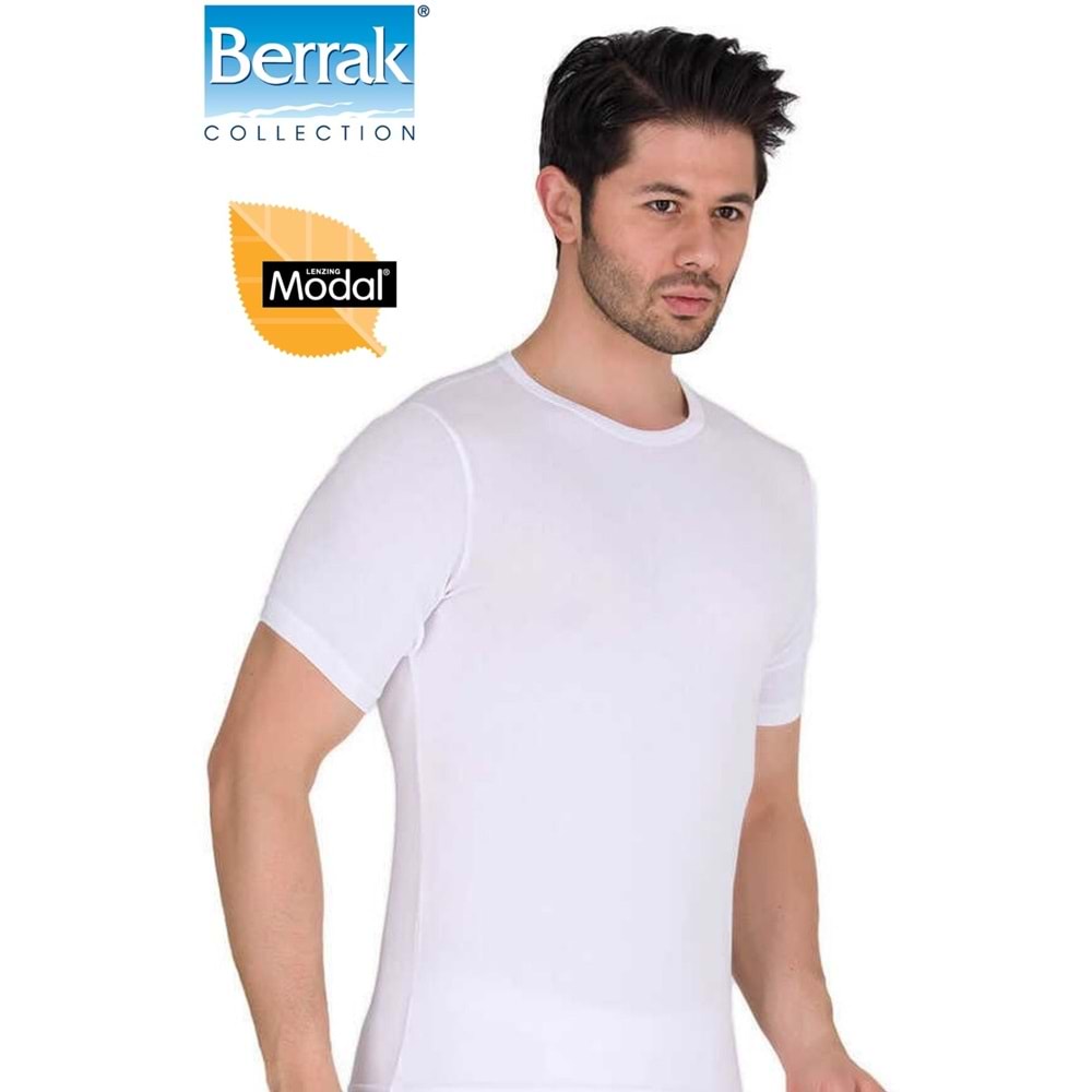 Berrak Erkek Modal Sıfır Yaka Kısa Kol Badi Tişört 1038 - Berrak - Atlet,Fanila - Beyaz - M