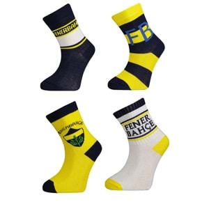 Çimpa Çocuk Taraftar FB Pamuk Çorap 4 Çift - Karışık Renk - 23-26