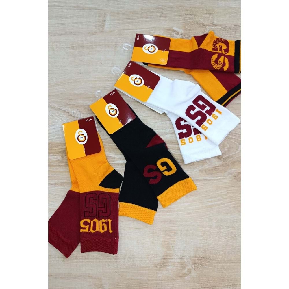 Çimpa Çocuk Taraftar GS Pamuk Çorap 4 Çift - Karışık Renk - 27-30