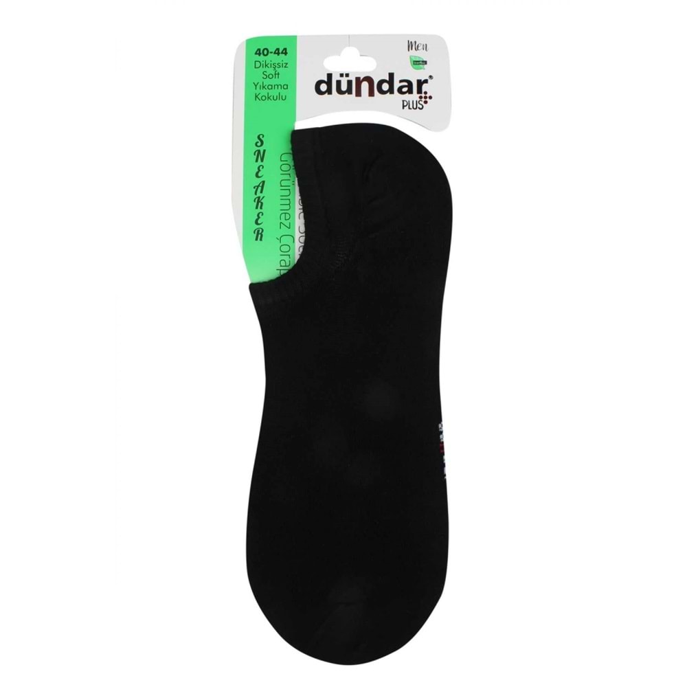 6 Adet Dündar Erkek Sneaker Bambu Görünmez Dikişsiz Çorap - Dündar - Sneaker Çorap - Siyah - 40-44