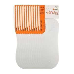 12 Adet Dündar Kadın Sneaker Çorap Modal Görünmez Çorap - Beyaz - 36-40