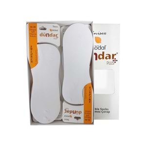 12 Adet Dündar Kadın Sneaker Çorap Modal Görünmez Çorap - Beyaz - 36-40