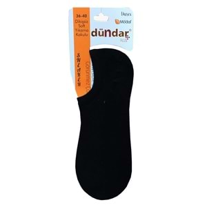 12 Adet Dündar Kadın Sneaker Çorap Modal Görünmez Çorap - Siyah - 36-40